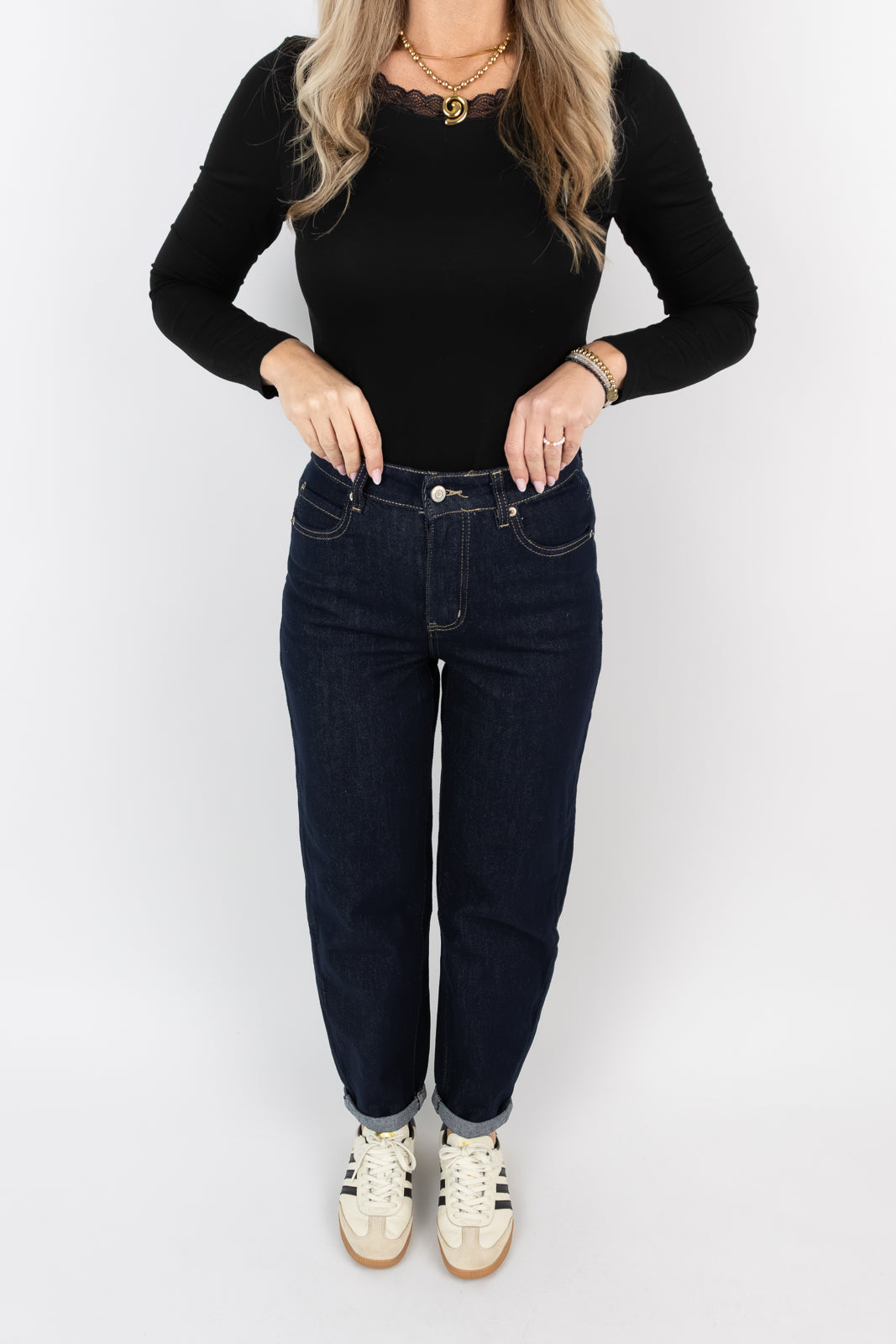 Jeans Mom Fit dunkelblau