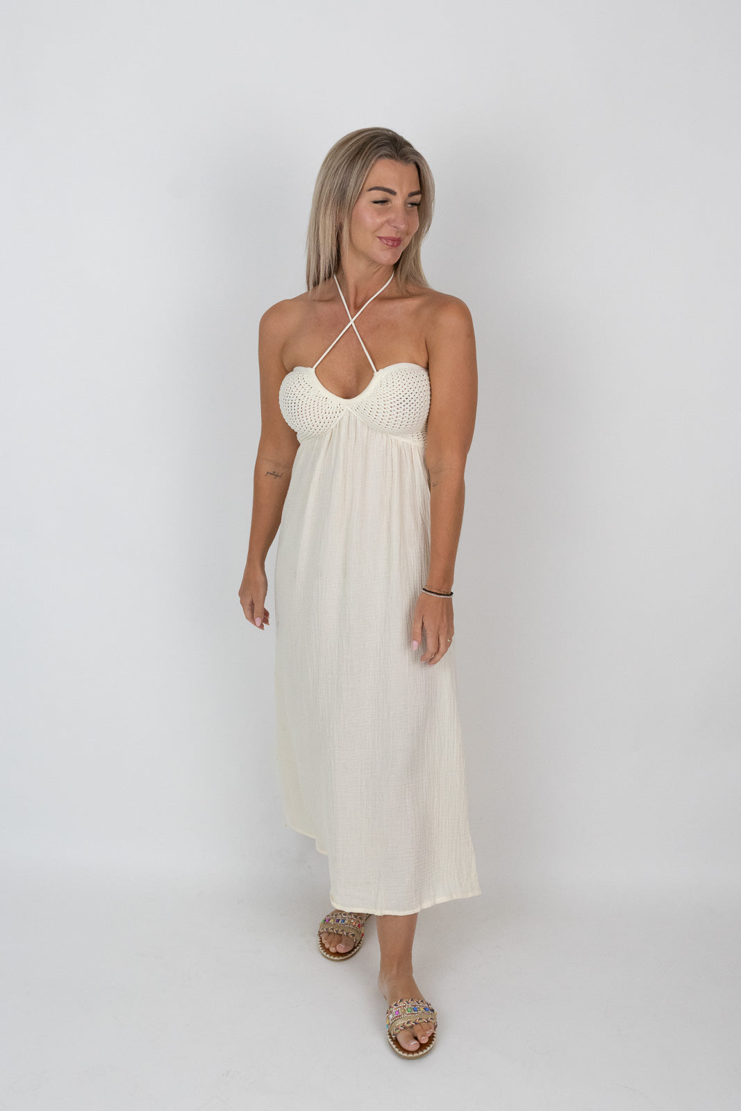 Bandeau Musselin Kleid
