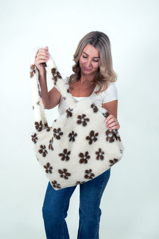 Tasche Teddyfell Blumen