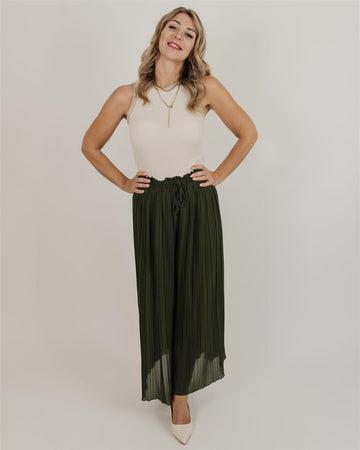 Plissee Hose khaki