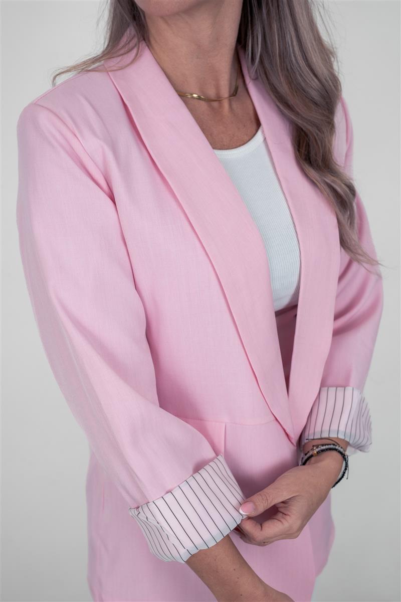 Blazer mit gestreiftem Futter