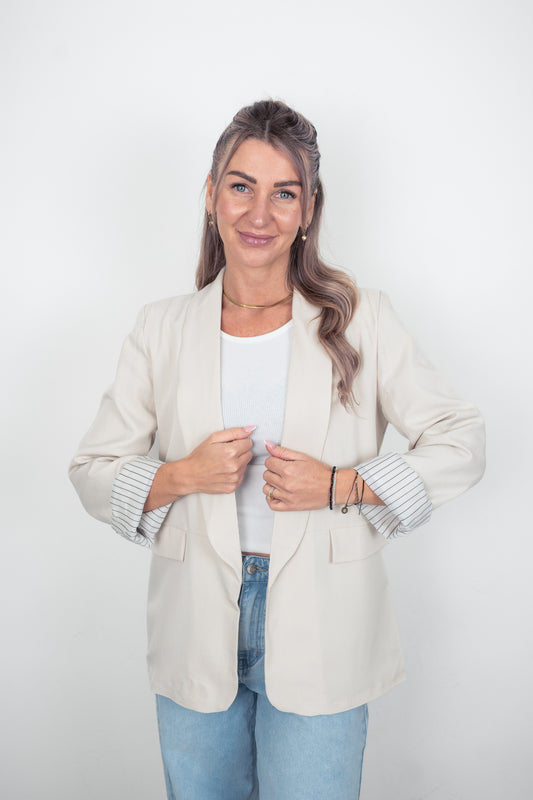 Blazer mit gestreiftem Futter